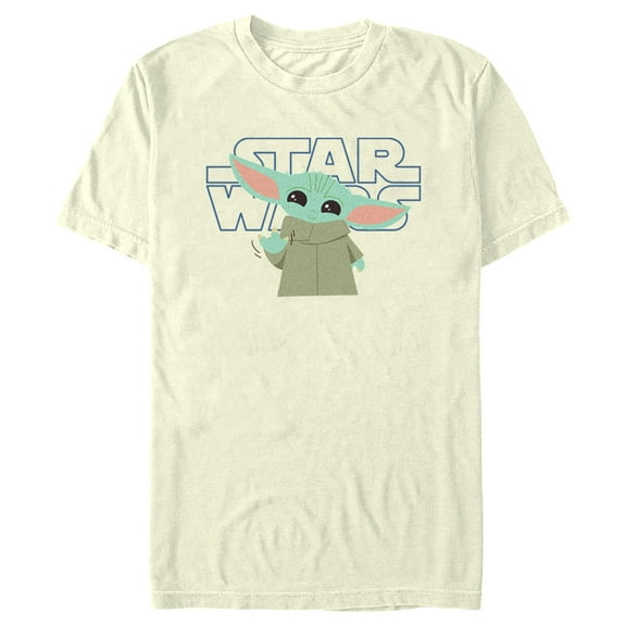 Men's Star Wars: The Mandalorian Grogu Classic Logo  Graphic Tee Beige Small