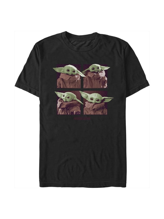 Men's Star Wars: The Mandalorian Grogu Cute Faces Graphic Tee Black Medium