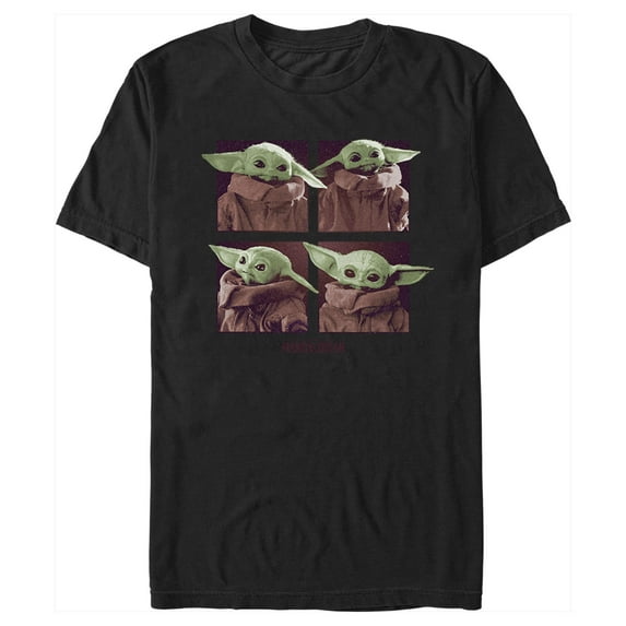 Men's Star Wars: The Mandalorian Grogu Cute Faces Graphic Tee Black X Large