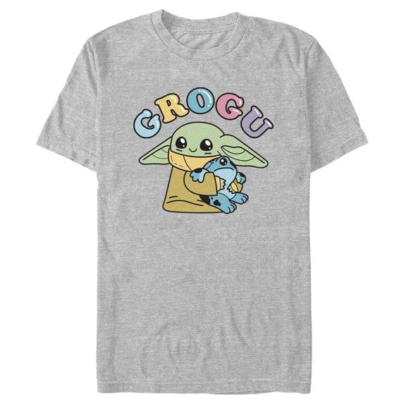 Men's Star Wars: The Mandalorian Grogu Cute Frog Graphic Tee Athletic Heather Small