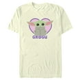 thumbnail image 1 of Men's Star Wars: The Mandalorian Grogu Cute Heart Graphic Tee Beige Large, 1 of 4