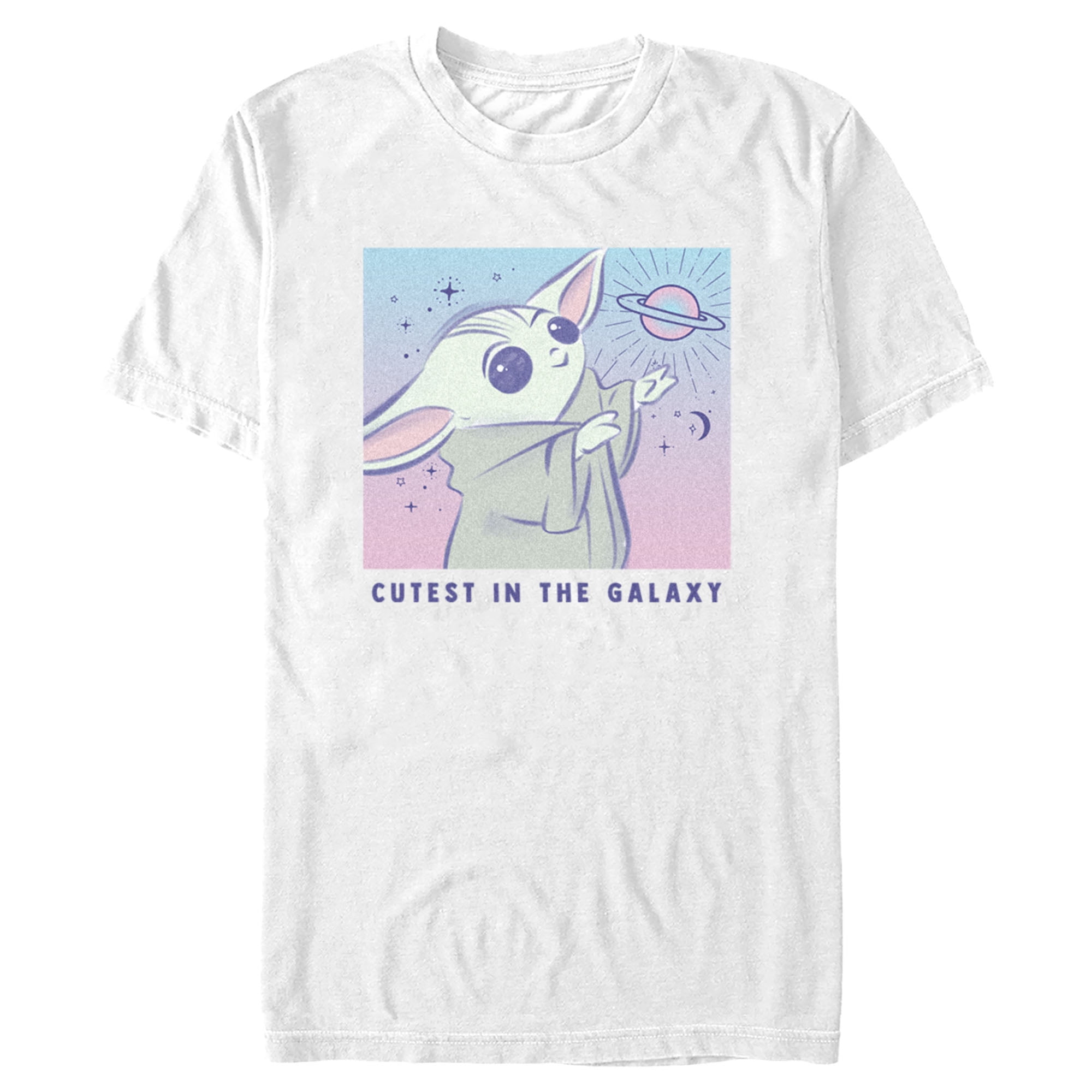 Men's Star Wars: The Mandalorian Grogu Cutest in the Galaxy Celestial Sketch  Graphic Tee White Small 