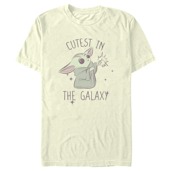 Men's Star Wars: The Mandalorian Grogu Cutest in the Galaxy Sketch Graphic Tee Beige Large