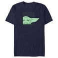 thumbnail image 1 of Men's Star Wars: The Mandalorian Grogu Ear Logo Graphic Tee Navy Blue 3X Large, 1 of 5