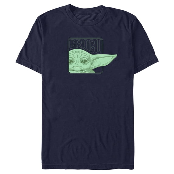 Men's Star Wars: The Mandalorian Grogu Ear Logo Graphic Tee Navy Blue Large