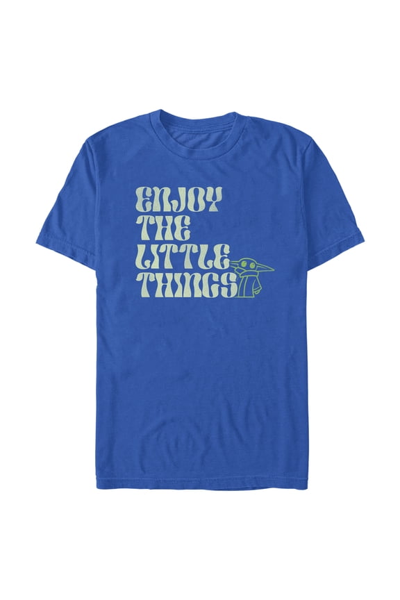 Men's Star Wars: The Mandalorian Grogu Enjoy the Little Things Graphic Tee Royal Blue Small