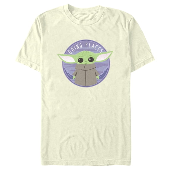 Men's Star Wars: The Mandalorian Grogu Going Places Graphic Tee Beige Small