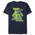 thumbnail image 1 of Men's Star Wars: The Mandalorian Grogu Green Logo Graphic Tee Navy Blue X Large, 1 of 5