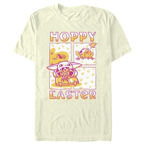 Men's Star Wars: The Mandalorian Grogu Hoppy Easter Graphic Tee Beige Small