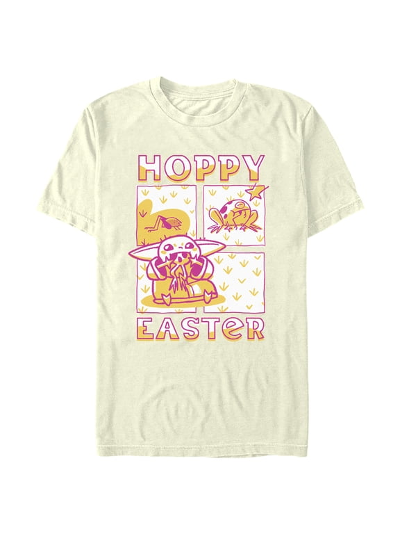 Men's Star Wars: The Mandalorian Grogu Hoppy Easter Graphic Tee Beige X Large