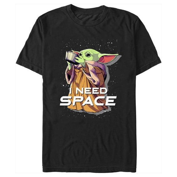 Men's Star Wars: The Mandalorian Grogu I Need Space Graphic Tee Black Small