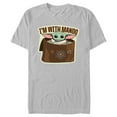 thumbnail image 1 of Men's Star Wars: The Mandalorian Grogu I'm with Mando Graphic Tee Silver Large, 1 of 4