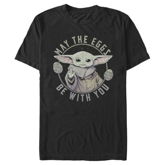 Men's Star Wars: The Mandalorian Grogu May the Eggs Be With You  Graphic Tee Black 2X Large