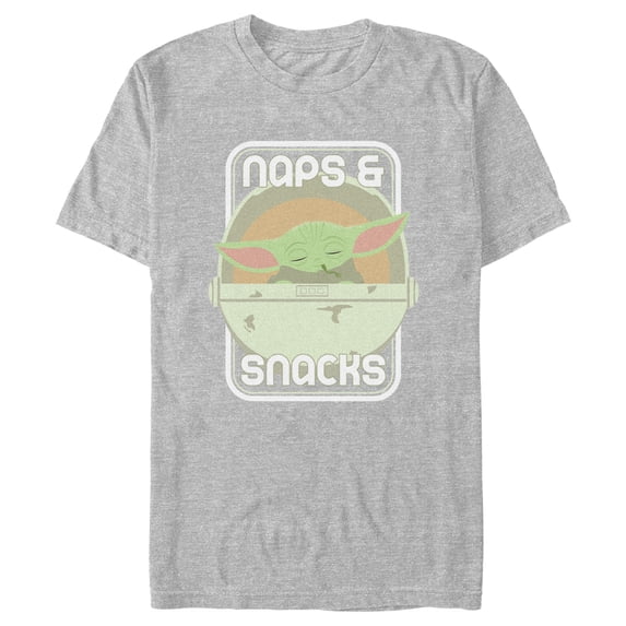 Men's Star Wars: The Mandalorian Grogu Naps & Snacks Graphic Tee Athletic Heather 2X Large