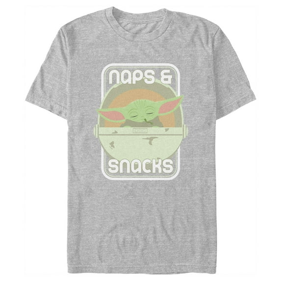 Men's Star Wars: The Mandalorian Grogu Naps & Snacks Graphic Tee Athletic Heather 3X Large