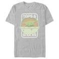 thumbnail image 1 of Men's Star Wars: The Mandalorian Grogu Naps & Snacks Graphic Tee Athletic Heather Small, 1 of 5