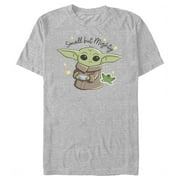 Men's Star Wars: The Mandalorian Grogu Small But Mighty  Graphic Tee Athletic Heather Small