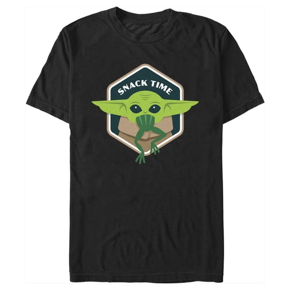 Men's Star Wars: The Mandalorian Grogu Snack Time Frog Graphic Tee Black Medium