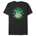 thumbnail image 1 of Men's Star Wars: The Mandalorian Grogu St. Patrick's Day May the Luck Be With You Graphic Tee Black Large, 1 of 10