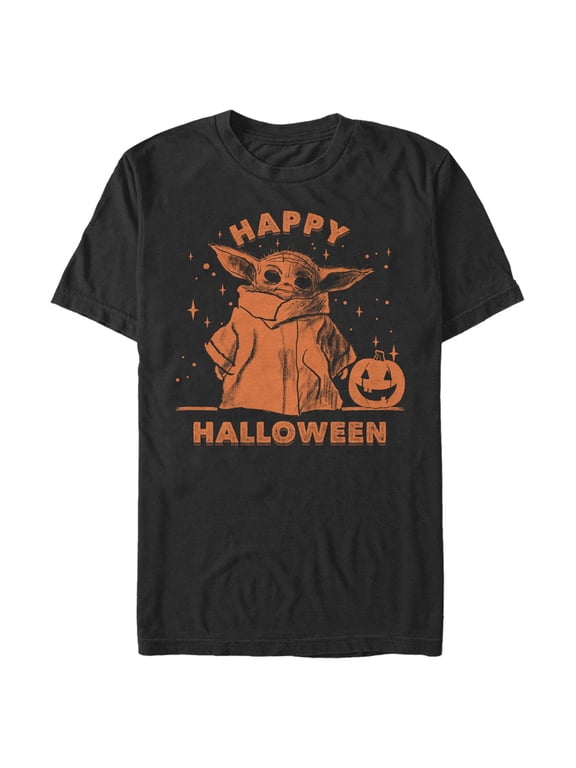 Men's Star Wars: The Mandalorian Grogu Trick or Treat Graphic Tee Black 2X Large