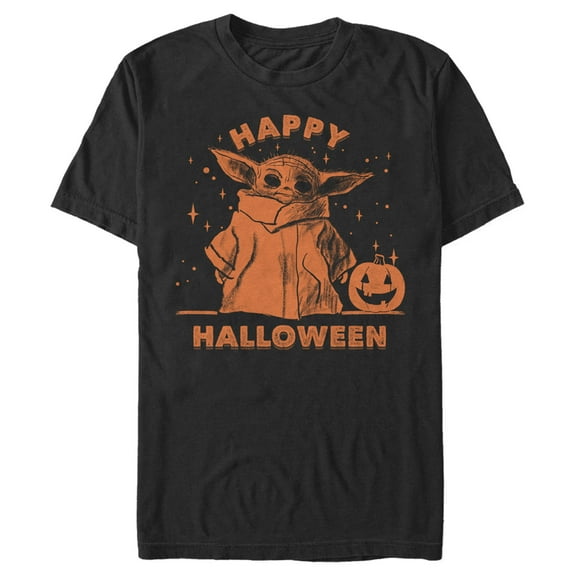 Men's Star Wars: The Mandalorian Grogu Trick or Treat  Graphic Tee Black X Large