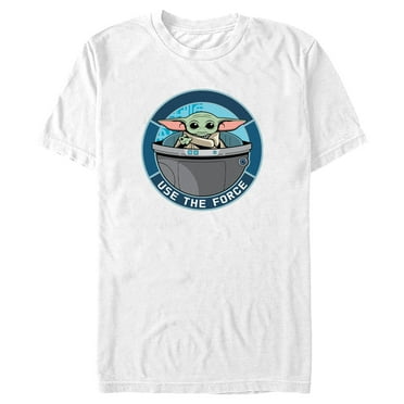 Men's Star Wars: The Mandalorian Grogu Use the Force Badge  Graphic Tee White Medium