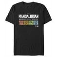 thumbnail image 1 of Men's Star Wars: The Mandalorian Grogu Wherever I Go He Goes Colorful Squares Graphic Tee Black Small, 1 of 5