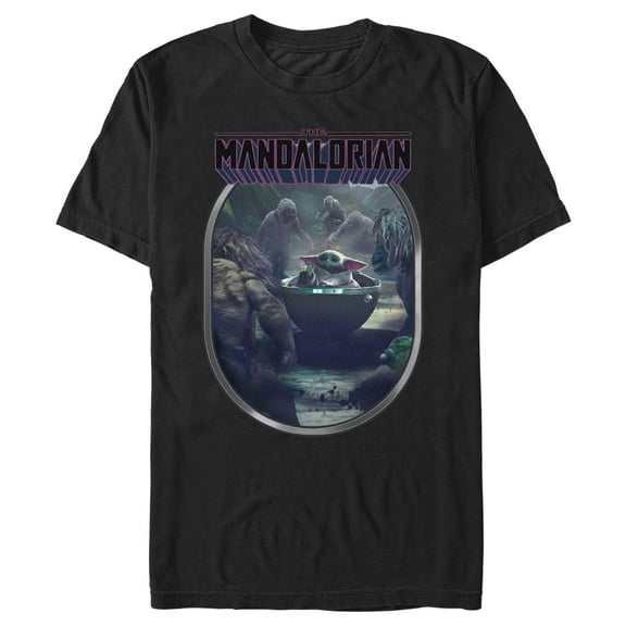 Men's Star Wars: The Mandalorian Grogu and the Alamites  Graphic Tee Black Medium