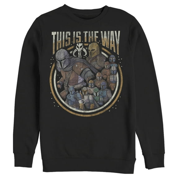Men's Star Wars: The Mandalorian Group Shot This Is The Way Sweatshirt Black 3X Large