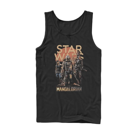 Men's Star Wars: The Mandalorian Grunge Character Tank Top Black Small