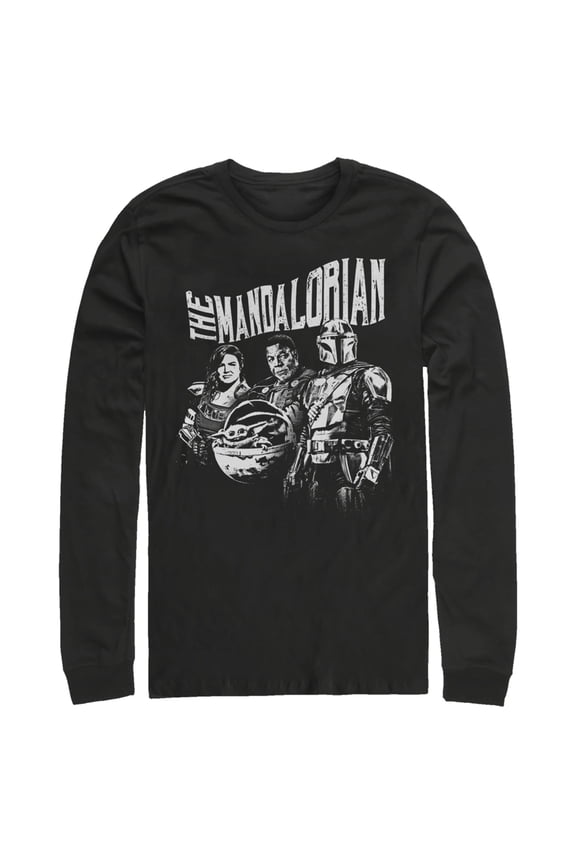 Men's Star Wars: The Mandalorian Guild on Assignment Long Sleeve Shirt Black Small