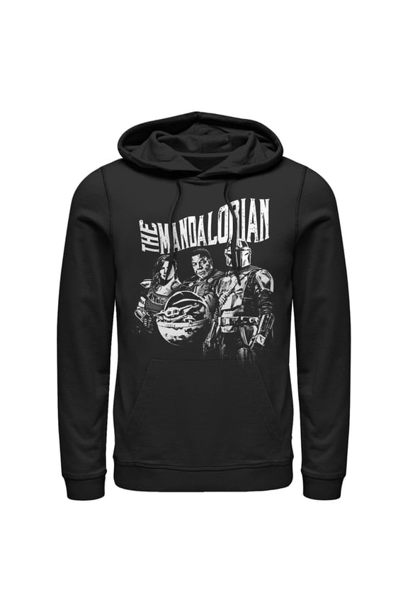 Men's Star Wars: The Mandalorian Guild on Assignment Pull Over Hoodie Black 3X Large