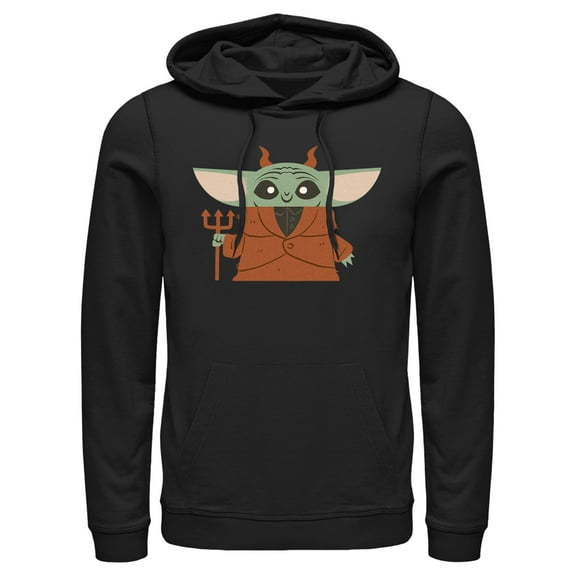 Men's Star Wars: The Mandalorian Halloween Devil Grogu Pull Over Hoodie Black Large