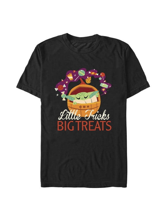 Men's Star Wars: The Mandalorian Halloween Grogu Big Treats Graphic Tee Black 3X Large