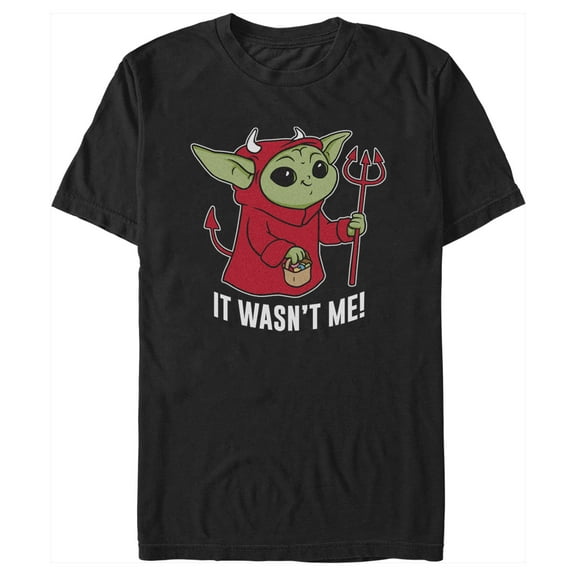Men's Star Wars: The Mandalorian Halloween Grogu Devil Costume It Wasn't Me  Graphic Tee Black X Large