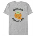 thumbnail image 1 of Men's Star Wars: The Mandalorian Halloween Grogu Jack-O'-Lantern Feeling Cute Might Eat a Frog Graphic Tee Athletic Heather X Large, 1 of 5