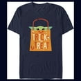 thumbnail image 1 of Men's Star Wars: The Mandalorian Halloween Grogu Trick or Treat Bag  Graphic Tee Navy Blue Small, 1 of 5