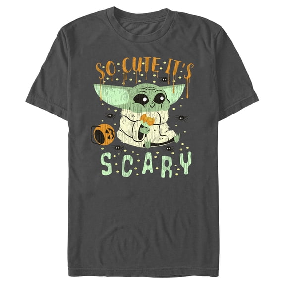 Men's Star Wars: The Mandalorian Halloween So Cute It’s Scary Graphic Tee Charcoal X Large