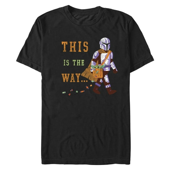 Men's Star Wars: The Mandalorian Halloween This is the Way Treats Graphic Tee Black 3X Large