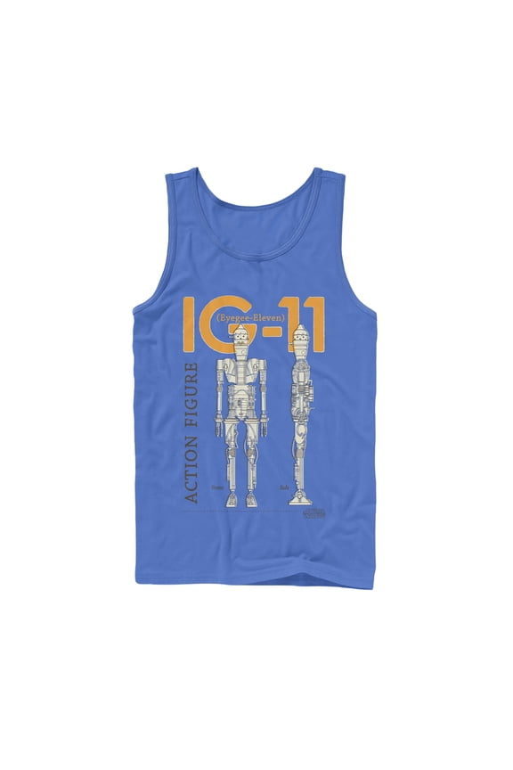 Men's Star Wars: The Mandalorian IG-11 Action Figure  Tank Top Royal Blue Medium