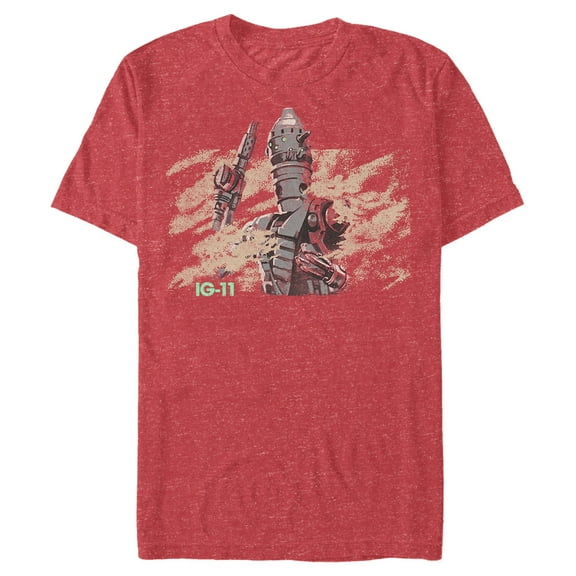 Men's Star Wars: The Mandalorian IG-11 Dusty Droid  Graphic Tee Red Heather Small