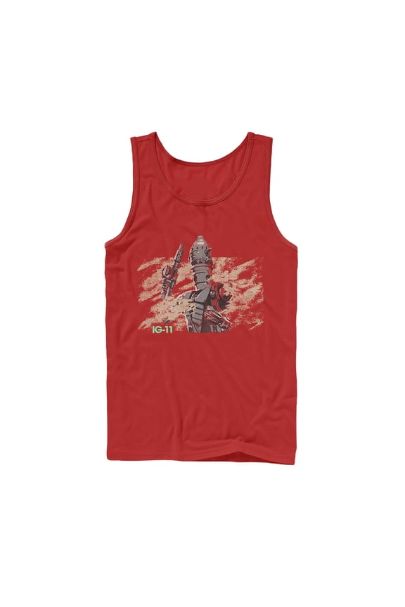 Men's Star Wars: The Mandalorian IG-11 Dusty Droid Tank Top Red Large