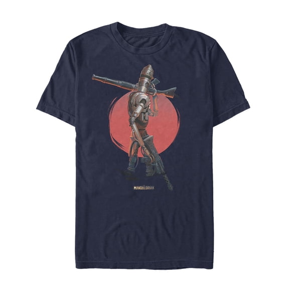 Men's Star Wars: The Mandalorian IG-11 Dusty Sunset  Graphic Tee Navy Blue 3X Large