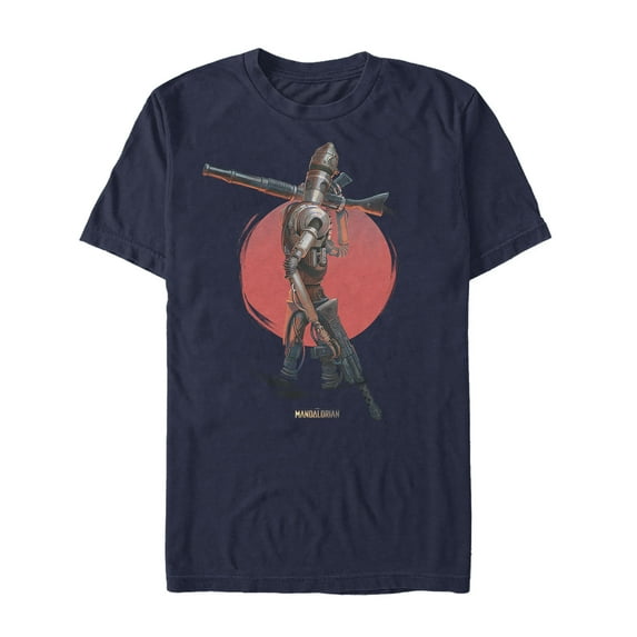 Men's Star Wars: The Mandalorian IG-11 Dusty Sunset Graphic Tee Navy Blue Small