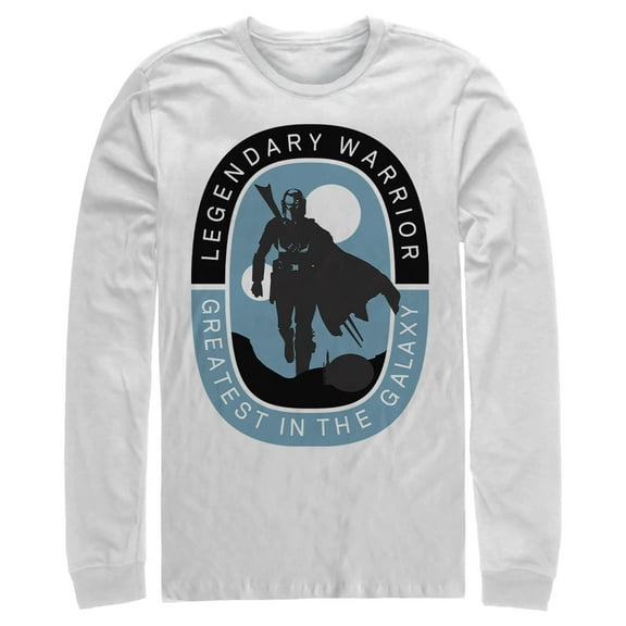 Men's Star Wars: The Mandalorian Legendary Warrior  Long Sleeve Shirt White 2X Large