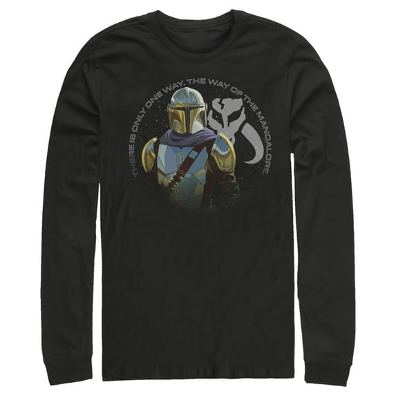 Men's Star Wars: The Mandalorian Mandalore Way Long Sleeve Shirt Black Large
