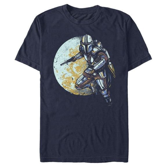 Men's Star Wars: The Mandalorian Mandalore's Moon  Graphic Tee Navy Blue 2X Large