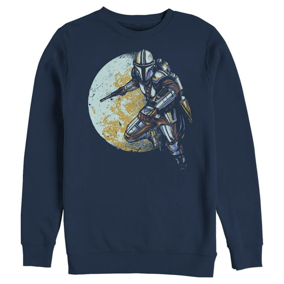 Men's Star Wars: The Mandalorian Mandalore's Moon Sweatshirt Navy Blue Medium