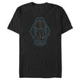 thumbnail image 1 of Men's Star Wars: The Mandalorian Mando Blue Line Art Helmet  Graphic Tee Black Medium, 1 of 5
