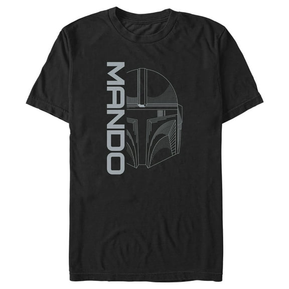 Men's Star Wars: The Mandalorian Mando Helmet Graphic Tee Black Large